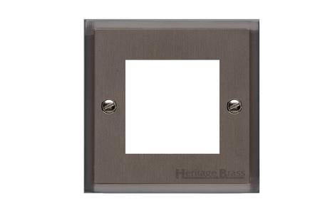 Elite Stepped Plate Range Matt Bronze Switches & Sockets, S09 - 2 Module Euro Plate by Heritage Brass By M-Marcus
