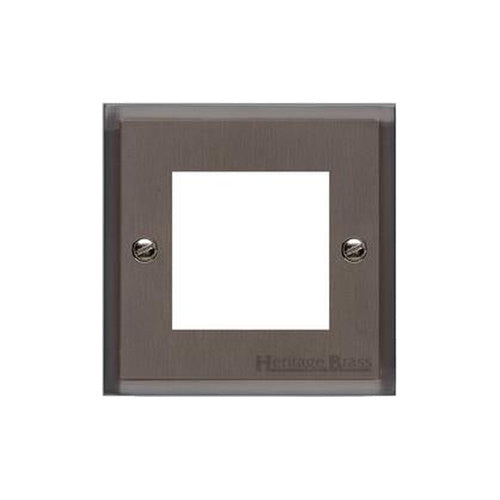 Elite Stepped Plate Range Matt Bronze Switches & Sockets, S09 - 2 Module Euro Plate by Heritage Brass By M-Marcus