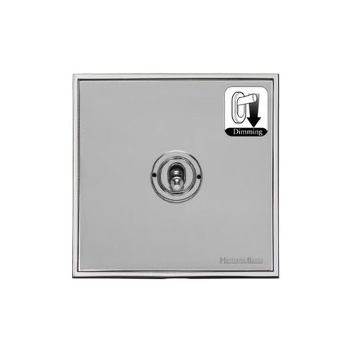 Executive Range Polished Chrome Switches & Sockets, EX22 - 1 Gang Dimming Toggle Switch by Heritage Brass By M-Marcus