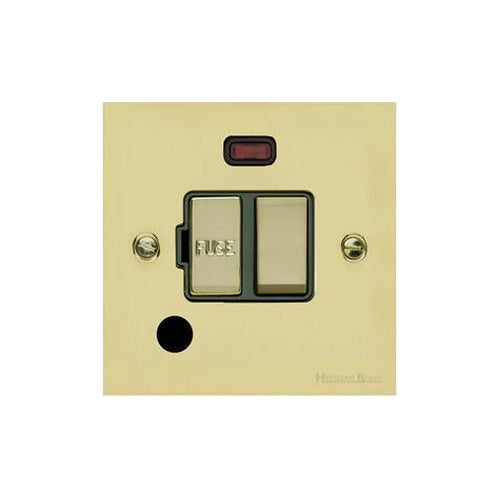 Richmond Elite Range Satin Brass Switches & Sockets, LP44 - Switched Spur with Neon + Cord (13 Amp) by Heritage Brass By M-Marcus