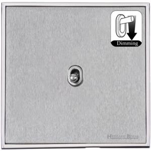 Executive Range Satin Chrome with Polished Chrome Switches & Sockets, EX23 - 1 Gang Dimming Stockholm Toggle by Heritage Brass By M-Marcus