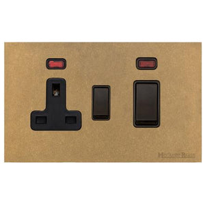 Windsor Range Aged Brass Switches & Sockets, WN50 - 45A Cooker Unit + 13A Socket by Heritage Brass By M-Marcus