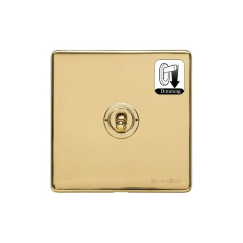 Studio Range Polished Brass Switches & Sockets, Y01 - 1 Gang Dimming Toggle Switch by Heritage Brass By M-Marcus