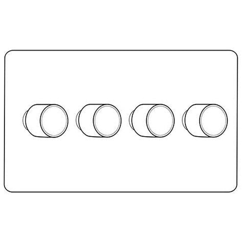 Vintage Range Satin Copper (Project Finish) 4 Gang TED Dimmer (Compatible with LED Lamps) by Heritage Brass By M-Marcus
