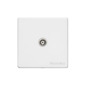 Vintage Range Gloss White Switches & Sockets, XGL - 1 Gang Non-Isolated TV Coaxial Socket by Heritage Brass By M-Marcus