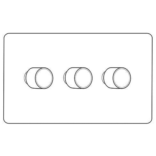 Vintage Range Satin Copper (Project Finish) 3 Gang TED Dimmer (Compatible with LED Lamps) by Heritage Brass By M-Marcus