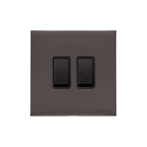 Windsor Range Matt Bronze Switches & Sockets, WN9 - 2 Gang Rocker Switch by Heritage Brass By M-Marcus