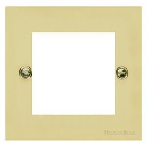 Richmond Elite Range Satin Brass Switches & Sockets, LP44 - 2 Module Euro Plate by Heritage Brass By M-Marcus