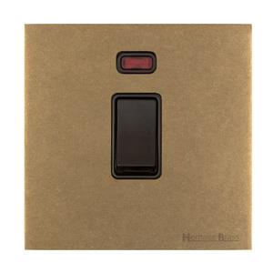 Windsor Range Aged Brass Switches & Sockets, WN50 - 45A DP Cooker Switch with Neon (single plate) by Heritage Brass By M-Marcus