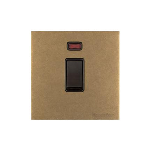 Windsor Range Aged Brass Switches & Sockets, WN50 - 45A DP Cooker Switch with Neon (single plate) by Heritage Brass By M-Marcus