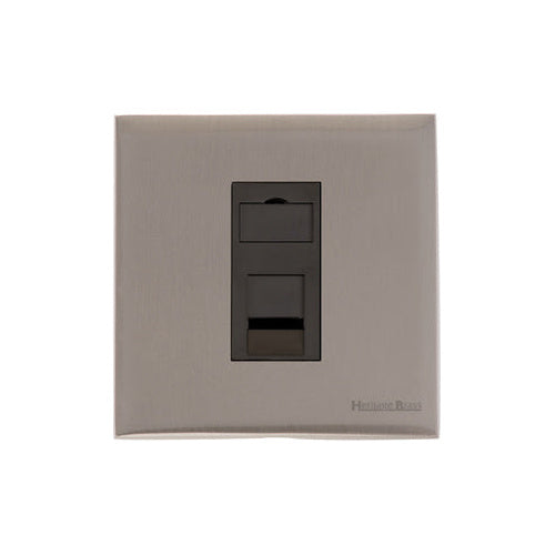 Windsor Range Satin Nickel Switches & Sockets, WN5 - 1 Gang CAT6 by Heritage Brass By M-Marcus