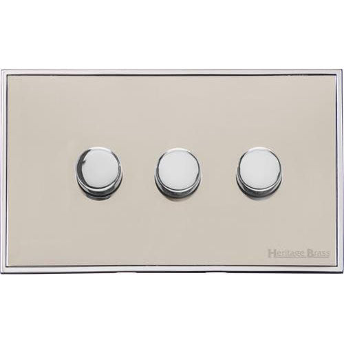 Executive Range-Satin Nickel-3 Gang Trailing Edge Dimmer
