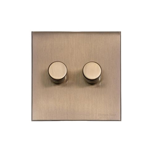 Windsor Range Matt Antique Brass Switches & Sockets, WN92 - 1 Gang TED Dimmer (Compatible with LED Lamps) by Heritage Brass By M-Marcus