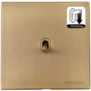 Winchester Range Antique Brass Switches & Sockets, W91 - 1 Gang Dimming Stockholm Toggle by Heritage Brass By M-Marcus
