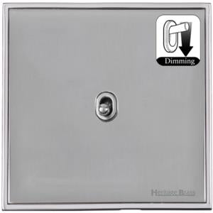 Executive Range Polished Chrome Switches & Sockets, EX22 - 1 Gang Dimming Stockholm Toggle by Heritage Brass By M-Marcus