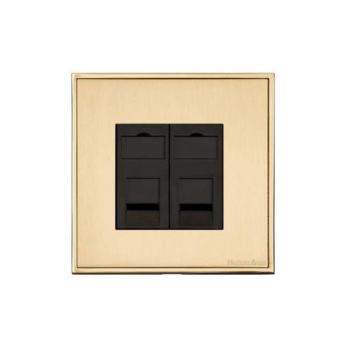 Executive Range-Satin Brass-2 Gang Secondary Line Socket