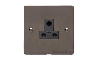 Elite Flat Plate Range Matt Bronze Switches & Sockets, T09 - 5 Amp 3 Round Pin Socket by Heritage Brass By M-Marcus