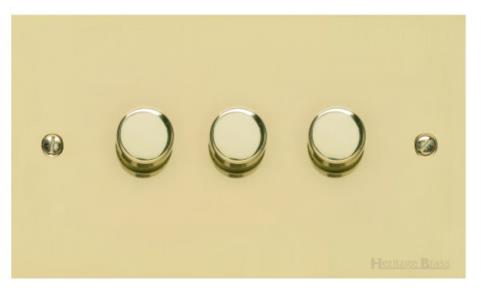Richmond Elite Range Satin Brass Switches & Sockets, LP44 - 3G Multi Location Primary Dimmer by Heritage Brass By M-Marcus
