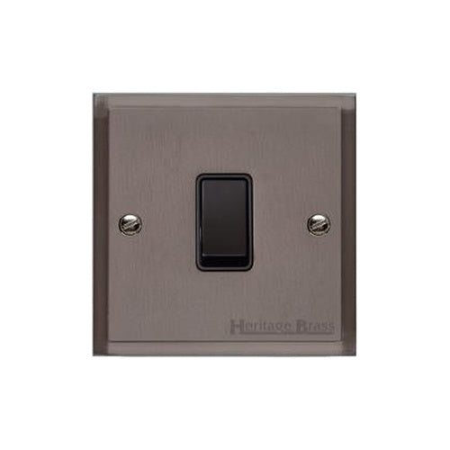 Elite Stepped Plate Range Matt Bronze Switches & Sockets, S09 - 1 Gang Intermediate Rocker Switch by Heritage Brass By M-Marcus