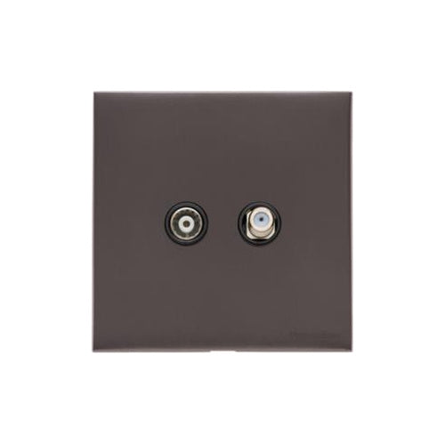 Windsor Range Matt Bronze Switches & Sockets, WN9 - TV/Satellite Socket by Heritage Brass By M-Marcus
