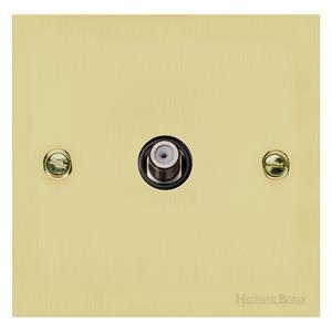 Richmond Elite Range Satin Brass Switches & Sockets, LP44 - 1 Gang Satellite Socket by Heritage Brass By M-Marcus