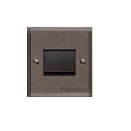 Elite Stepped Plate Range Matt Bronze Switches & Sockets, S09 - 6A Triple Pole Fan Isolator Switch by Heritage Brass By M-Marcus
