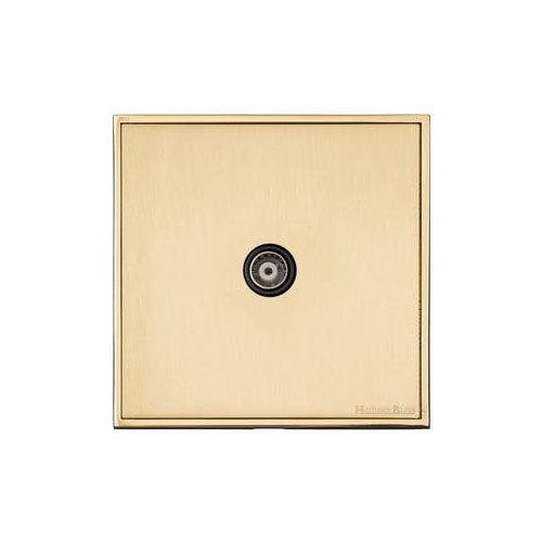 Executive Range-Satin Brass-1 Gang Non-Isolated TV Coaxial Socket