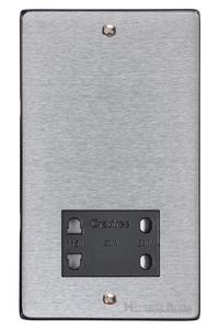 Elite Flat Plate Range Satin Chrome Switches & Sockets, T03 - Shaver Socket Output Voltage 110/240V by Heritage Brass By M-Marcus