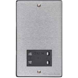 Elite Flat Plate Range Satin Chrome Switches & Sockets, T03 - Shaver Socket Output Voltage 110/240V by Heritage Brass By M-Marcus