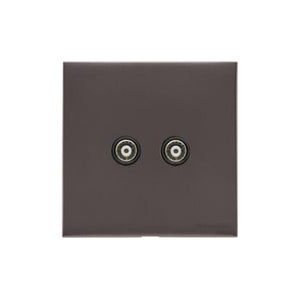 Windsor Range Matt Bronze Switches & Sockets, WN9 - TV/FM Diplexed Socket by Heritage Brass By M-Marcus