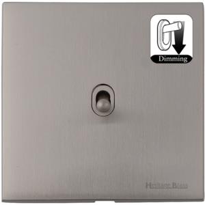 Winchester Range Satin Nickel Switches & Sockets, W05 - 1 Gang Dimming Stockholm Toggle by Heritage Brass By M-Marcus