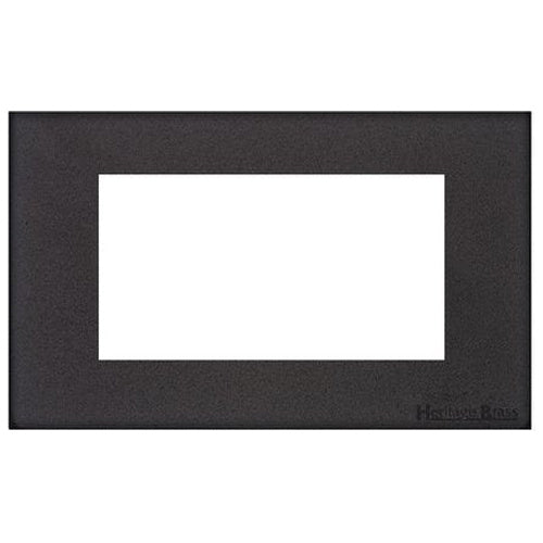 Windsor Range Matt Black 4 Module Euro Plate by Heritage Brass By M-Marcus