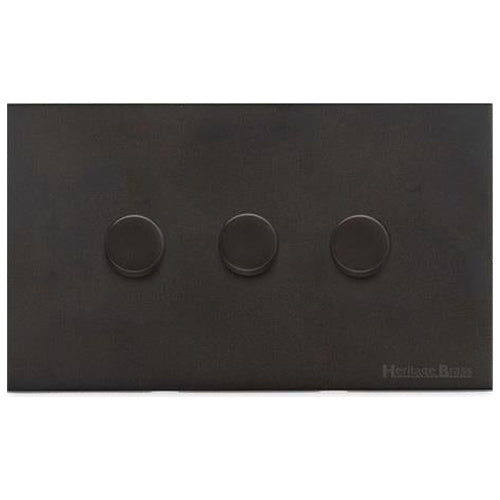 Windsor Range Dark Antique Bronze Switches & Sockets WN95 - 3 Gang TED Dimmer (Compatible with LED Lamps) by Heritage Brass By M-Marcus
