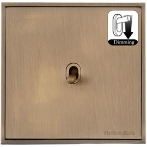 Executive Range Antique Brass Switches & Sockets, EX91 - 1 Gang Dimming Stockholm Toggle by Heritage Brass By M-Marcus