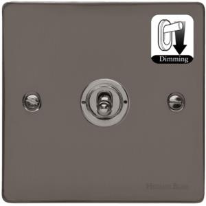 Elite Flat Plate Range Polished Black Nickel Switches & Sockets, T06 - 1 Gang Dimming Toggle Switch by Heritage Brass By M-Marcus