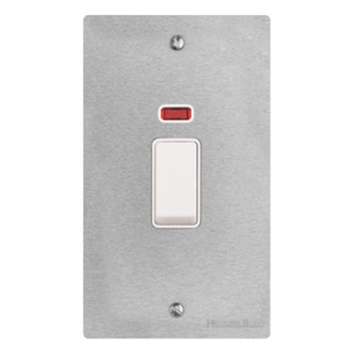 Elite Flat Plate Range Satin Chrome, T03 - 45A DP Cooker Switch with Neon (tall plate)