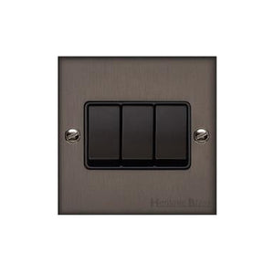 Richmond Elite Range Matt Bronze Switches & Sockets, LP9 - 3 Gang Rocker Switch by Heritage Brass By M-Marcus