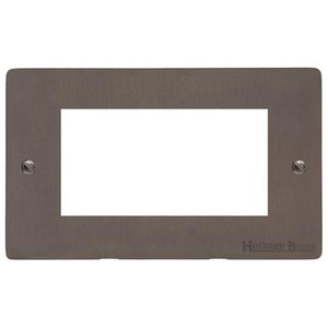 Heritage Brass Stylist Bronze Flat Plate - Round Edge - 4 Module Euro Plate - Type L9 by Heritage Brass By M-Marcus