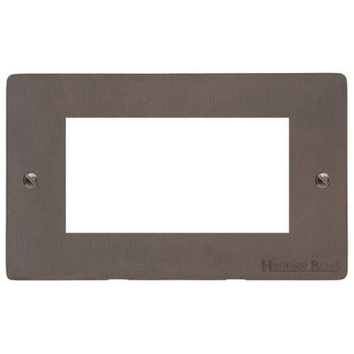 Heritage Brass Stylist Bronze Flat Plate - Round Edge - 4 Module Euro Plate - Type L9 by Heritage Brass By M-Marcus