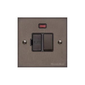 Heritage Brass Stylist Bronze Low Profile Plate - Square Edge - Switched Spur with Neon (13 Amp) -Type RL9 by Heritage Brass By M-Marcus