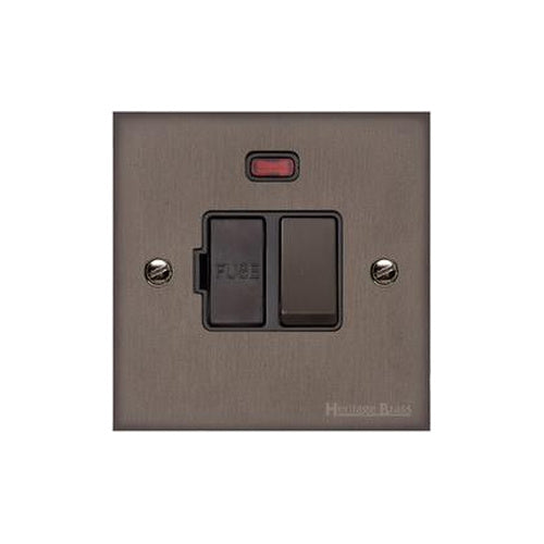 Heritage Brass Stylist Bronze Low Profile Plate - Square Edge - Switched Spur with Neon (13 Amp) -Type RL9 by Heritage Brass By M-Marcus