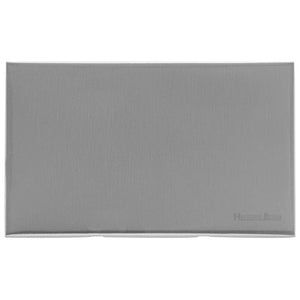 Windsor Range Satin Chrome Silk Switches & Sockets, WN35 - Double Blank Plate by Heritage Brass By M-Marcus