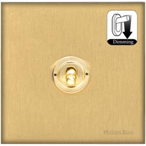 Windsor Range Satin Brass Switches & Sockets, WN44 - 1 Gang Dimming Toggle Switch by Heritage Brass By M-Marcus