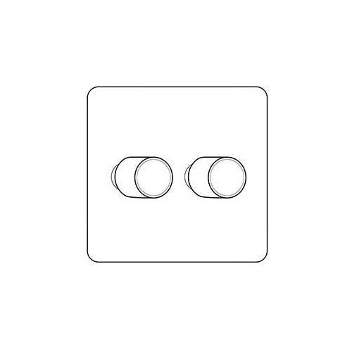 Primed White Flat Square Plate QPW-2 Gang Dimmer (400 watts) by Heritage Brass By M-Marcus