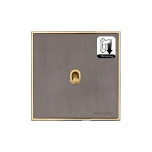 Executive Range Satin Black Nickel with Polished Brass Switches & Sockets, EX16 - 1 Gang Dimming Stockholm Toggle by Heritage Brass By M-Marcus