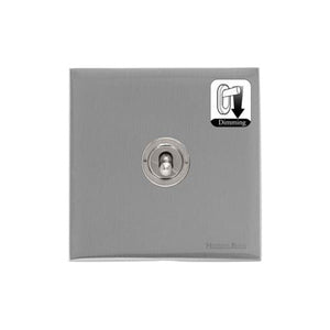 Windsor Range Satin Chrome Silk Switches & Sockets, WN35 - 1 Gang Dimming Toggle Switch by Heritage Brass By M-Marcus