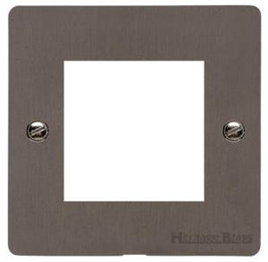 Heritage Brass Stylist Bronze Flat Plate - Round Edge - 2 Module Euro Plate
