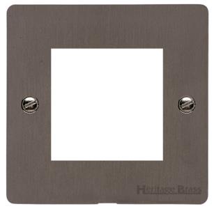 Heritage Brass Stylist Bronze Flat Plate - Round Edge - 2 Module Euro Plate