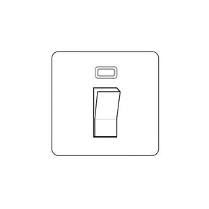 Primed White Flat Square Plate QPW-45A Switch with Neon (single plate) by Heritage Brass By M-Marcus