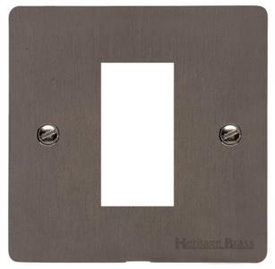 Heritage Brass Stylist Bronze Flat Plate - Round Edge - 1 Module Euro Plate